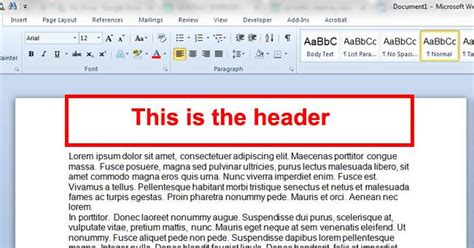 Image result for Word Header Tutorial