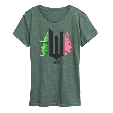 Wicked - Elphaba And Glinda Side Profile - Women's Short Sleeve Graphic ...