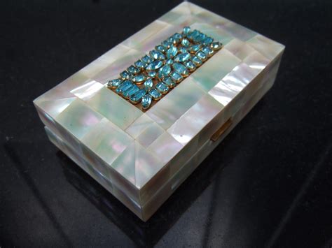 Opulent Mother of Pearl Crystal Encrusted Compact Evening Bag by Elgin ...