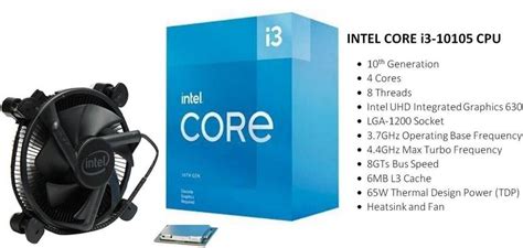 Intel i3 10TH GEN 10105 3.7 GHz LGA 1200 Socket 4 Cores Desktop ...