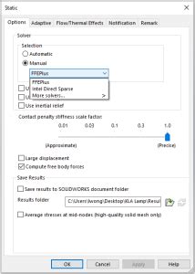 Image result for Ffeplus Solver Option in SolidWorks