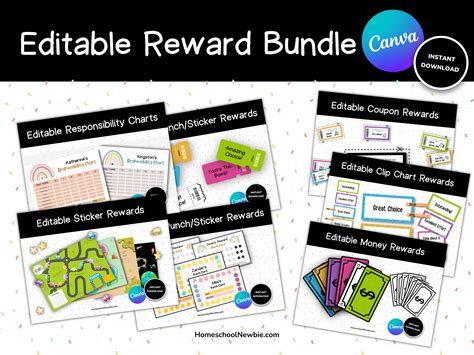 Editable Reward System Bundle: Homeschool & Classroom (printable) - Etsy