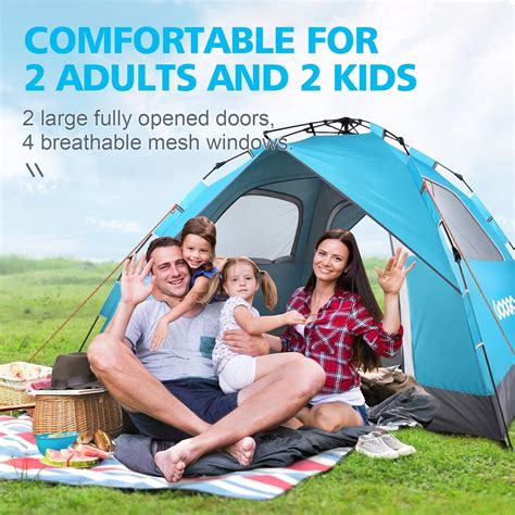 Googo Camping Tent 4 Person, Pop Up Family Tent with India | Ubuy