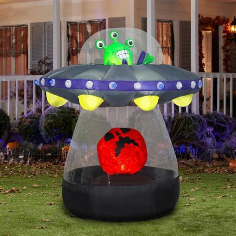 Buy 72 in. Halloween Inflatable Animated Alien Spacecraft Online at ...