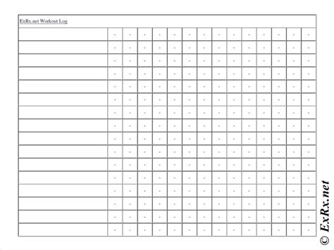 Blank Exercise Chart Printable 的图像结果