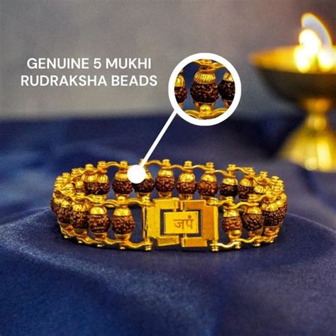 Gold Plated Modern Rudraksha Bracelet – Japam