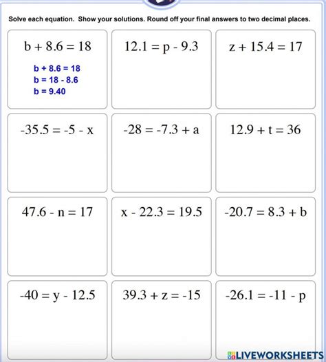Image result for Solving Equations Containing Decimals