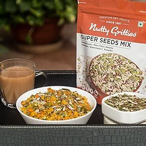 Nutty Gritties Premium Super Seeds Mix - Roasted 200g- Flax, Chia ...