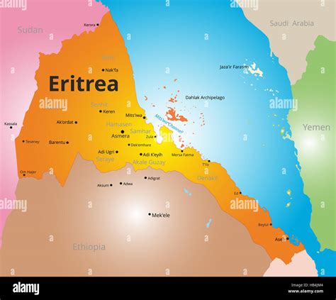 vector color map of Eritrea Stock Photo - Alamy