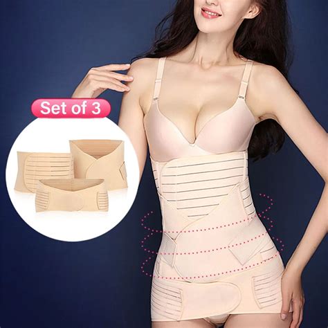 Postpartum Belly Band Wrap,3 in 1 Support Recovery Wrap Girdle Belt ...