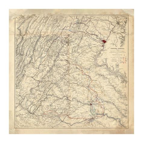 Central Virginia Map Showing Lieutenant General U.S. Grant's Campaign ...