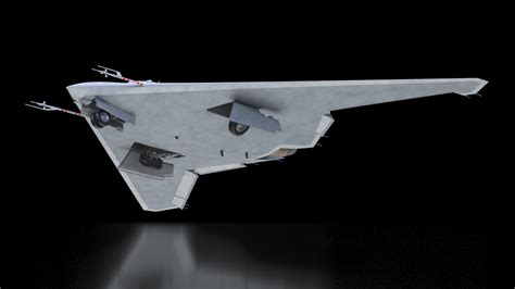3D Russian Heavy Strike Unmanned Bomber S-70 Okhotnik Rigged for Maya ...
