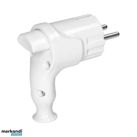 Uni Schuko angled plug with ejector 16A/250V. White - Poland, New - The ...