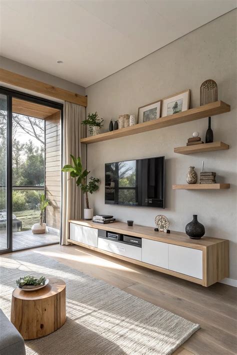 19+ Stylish Floating Shelves for Wall-Mounted TVs - Vervilla