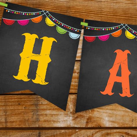 Mexican Fiesta Happy Birthday Banner - Sunshine Parties
