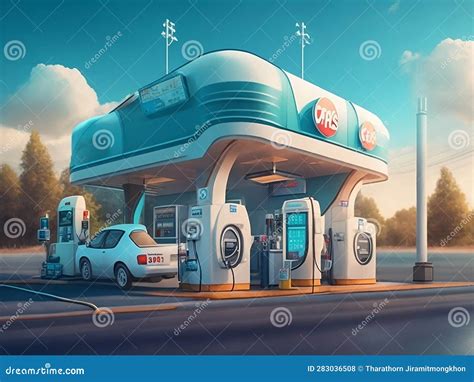 Innovation at the Pump: Experience the Future of Gas Station Technology Stock Illustration ...