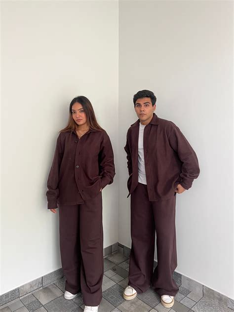 Cotton Fleece Brown Unisex Co-ord – Obleka.in
