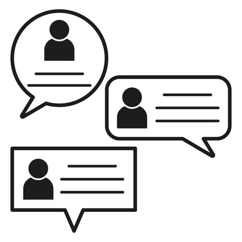 Icone delle bolle di chat del profilo utente Simboli di comunicazione ...
