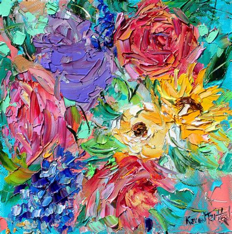 Flowers painting, flower painting, original oil abstract impressionism ...