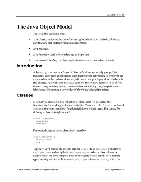 Image result for Java Object Model