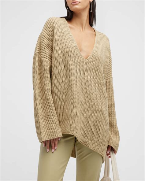 We Wore What Oversized V-Neck Sweater | Neiman Marcus