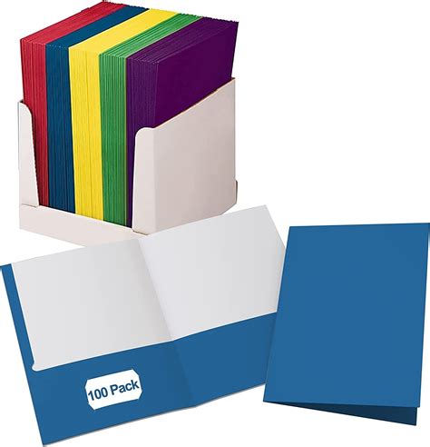 Colored Pocket Folders, Assorted Colors, Holds 100 Sheets, Perfect for ...