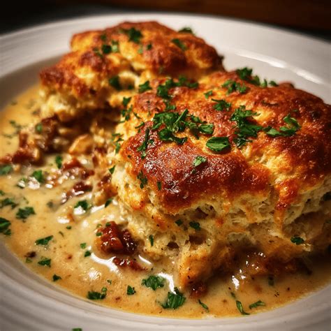 Savory Chicken Biscuit Casserole