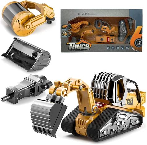 Prancing Unicorn Construction Truck 4 in 1 Excavator with Metal Loader ...