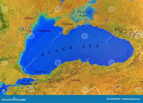 Geographic Map of European Black Sea Stock Photo - Image of ukraine, direction: 93995968