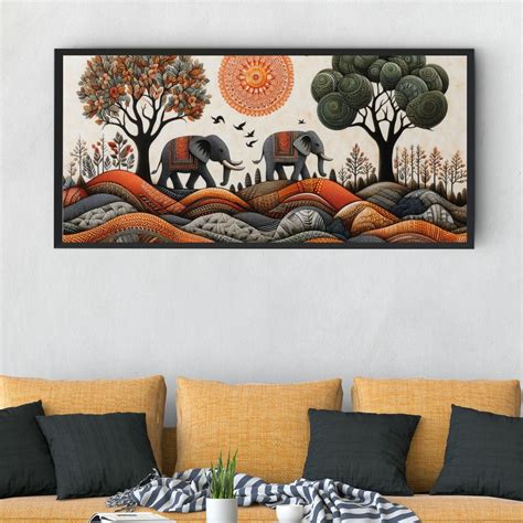 Artistic Elephants in Nature - Premium Canvas Wall Art | Artistic ...