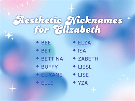 Nicknames For Elizabeth