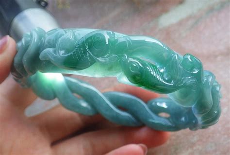 Buy Certified Hand Carved Natural Myanmar Burma A JADE Jadeite Fish ...