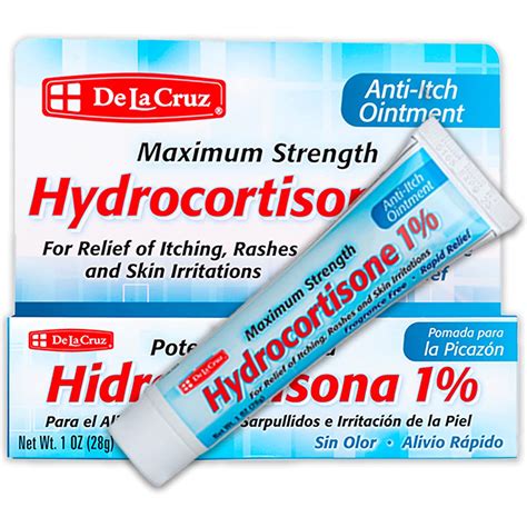 De La Cruz Hydrocortisone Ointment Anti Itch Cream for Rashes, Dry ...