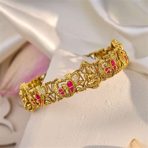 Elegant 92.5 Silver Temple Jewellery Bangles | Shop Temple Bangles