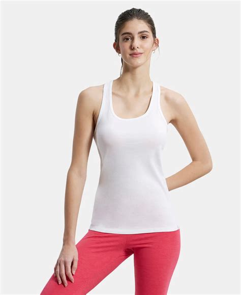 Buy Super Combed Cotton Rib Fabric Slim Fit Solid Racerback Styled Tank ...
