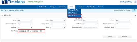 Update Shift Roster for a certain period : Helpdesk | Knowledge Base