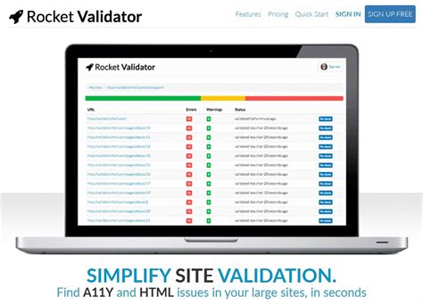 HTML Validator 的图像结果