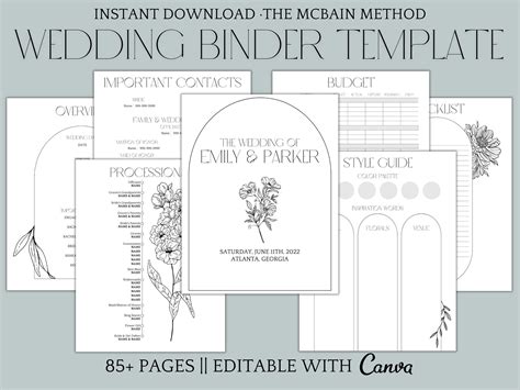 85 page wedding binder template wedding planner printable etsy – Artofit