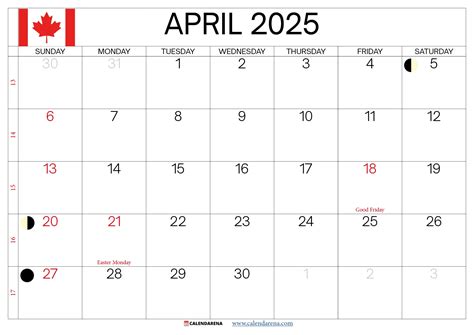 2025 Calendar Canada Printable