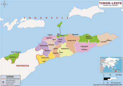 Timor Leste Municipalities and Capitals List and Map | List of ...