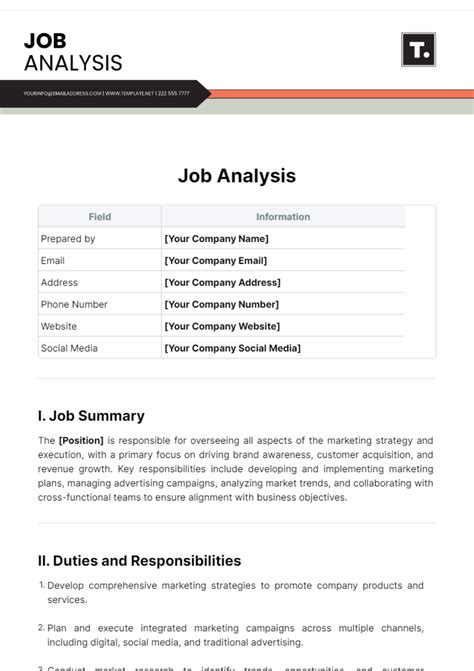 Image result for Job Analysis Example