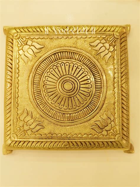 Brass Kamal Chowki | Elegant Lotus Pooja Chowki for Home & Temple Décor ...