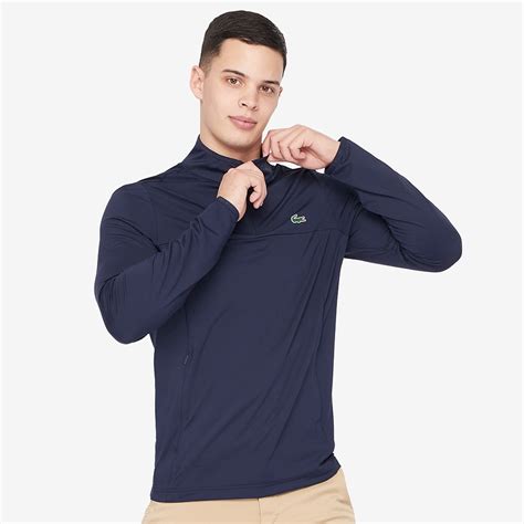 Lacoste 1/4 Zip Sweatshirt - Navy Blue - Mens Clothing | Pro:Direct Golf