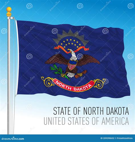 North Dakota Federal State Flag, United States of America Stock Vector ...