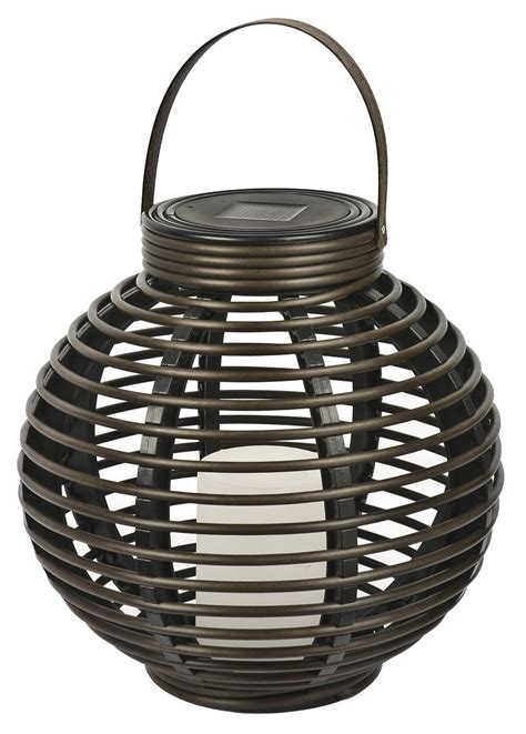 Northern International Gl29353Br Brown Round Solar Flickering Rattan ...
