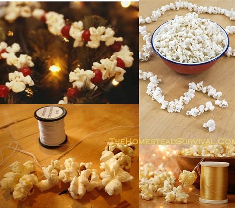 String Cranberry Popcorn Garland for Christmas Tree - The Homestead ...