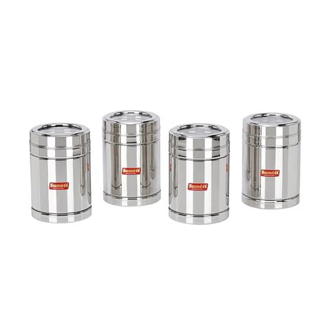 Buy Sumeet Stainless Steel Top See Through/Transparent Lid Circular ...