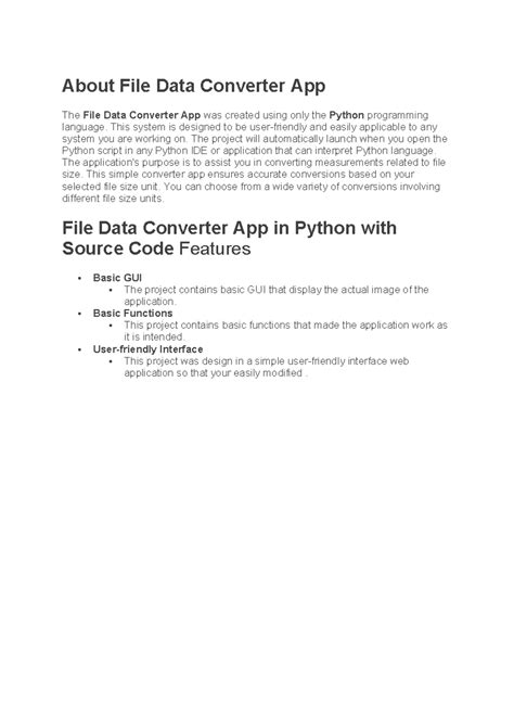 File data - abstract - About File Data Converter App The File Data ...