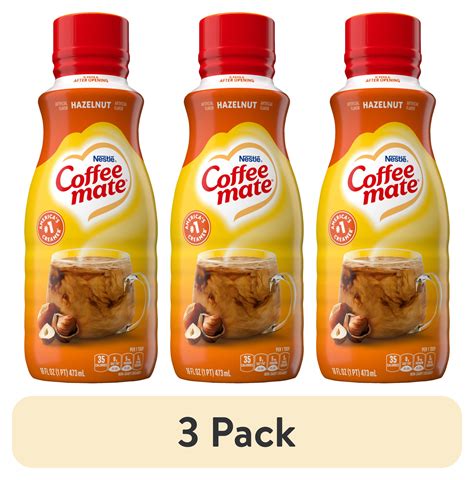 (3 pack) Nestle Coffee Mate Hazelnut, Shelf-Stable, Liquid Coffee ...