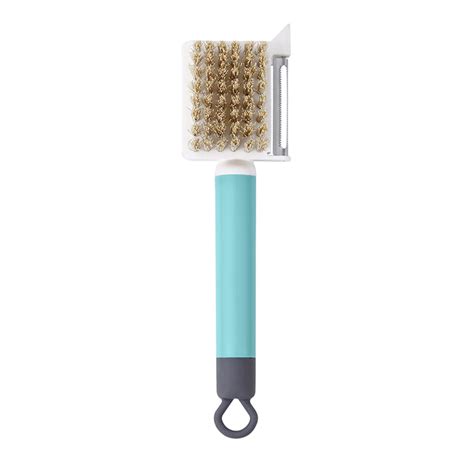 JIEU 3-in-1 Stainless Steel Vegetable Brush Multi-Purpose Potato Cucumber Cleaner with Peeling ...